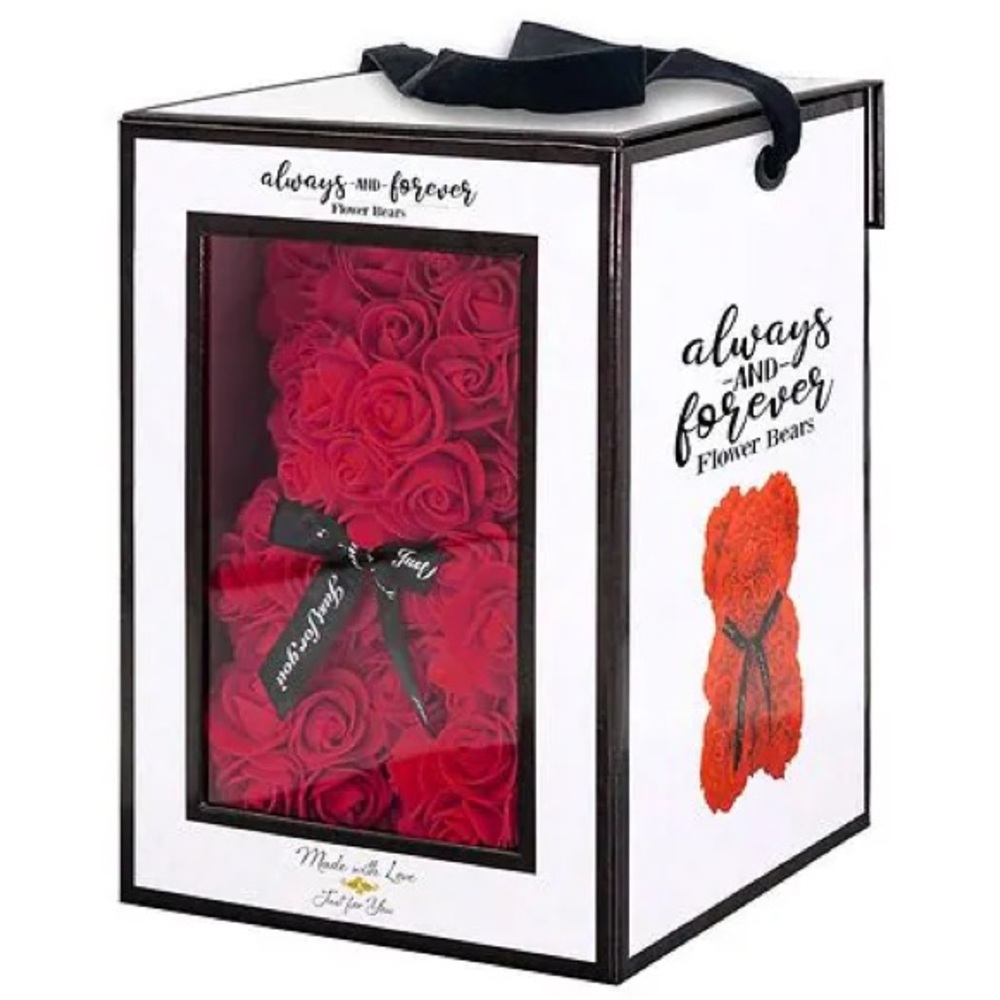ALWAYS and FOREVER Red Rose Teddy Bear